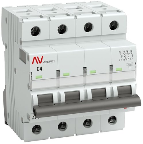 Выключатель автоматический EKF Averes AV-6 4п 4А C 6кА картинка